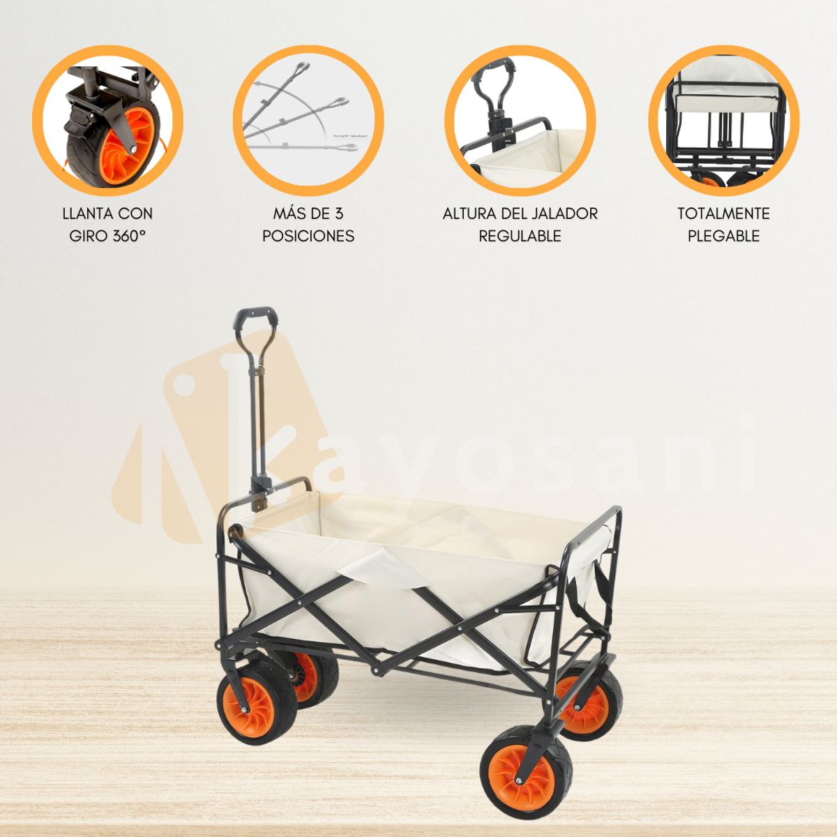 CUZKA - Carro de Carga Multiusos «CARRELLO» Beige