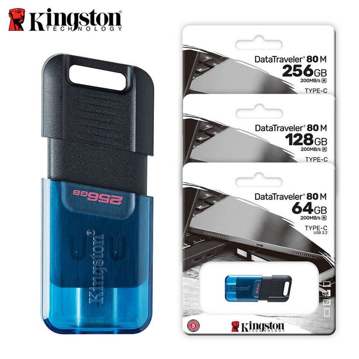 KINGSTON - Memoria Usb 128Gb tipo C - Velocidad 200mbs - Original Kingston