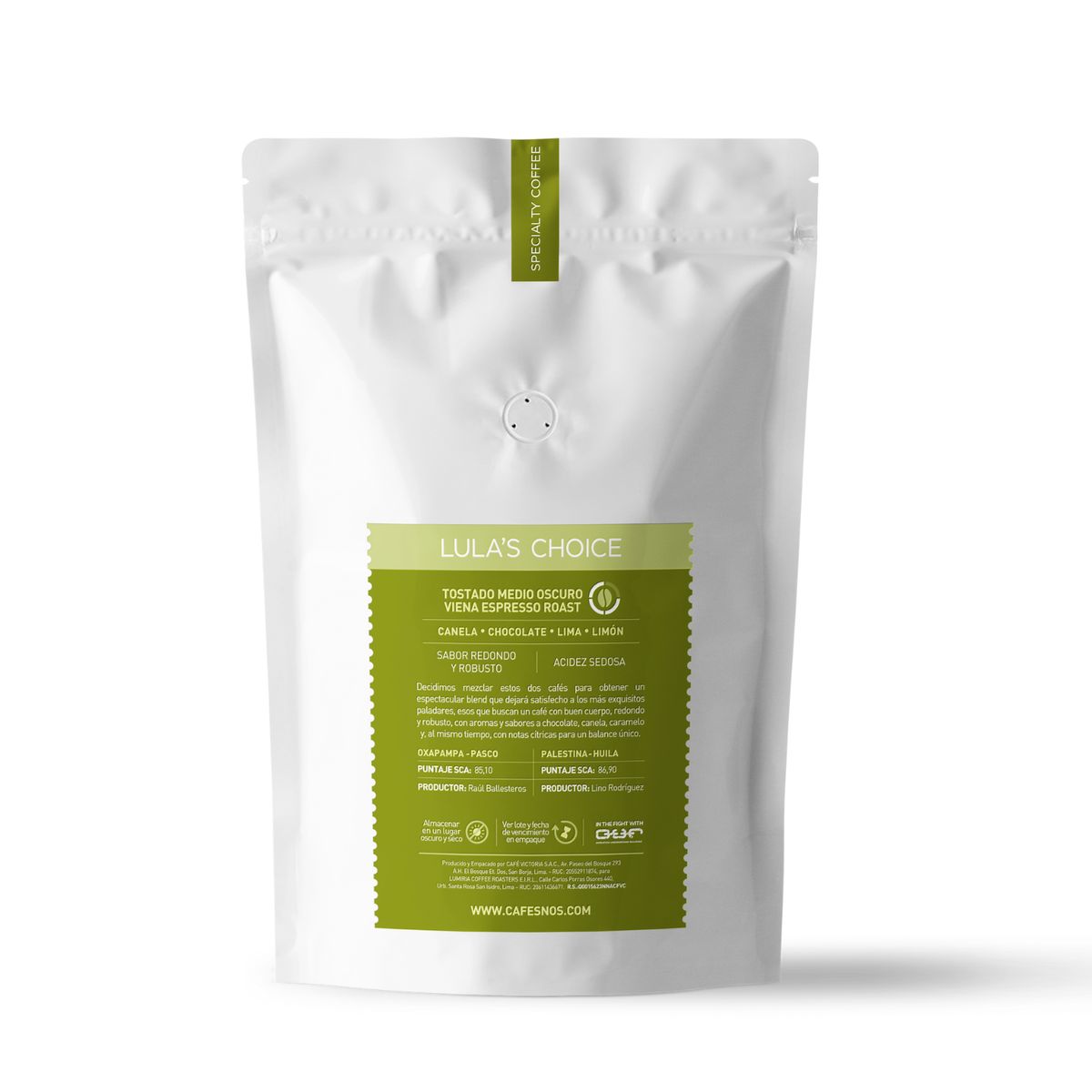 NOS UNIÓN DE DOS PASIONES - Café de especialidad Lula’s Choice molido x 250 gr