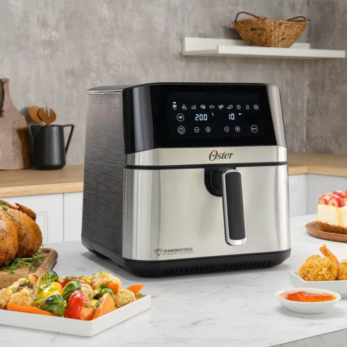 OSTER - Freidora de Aire Digital CKSTAF75DSSDF 7.5 Litros Oster