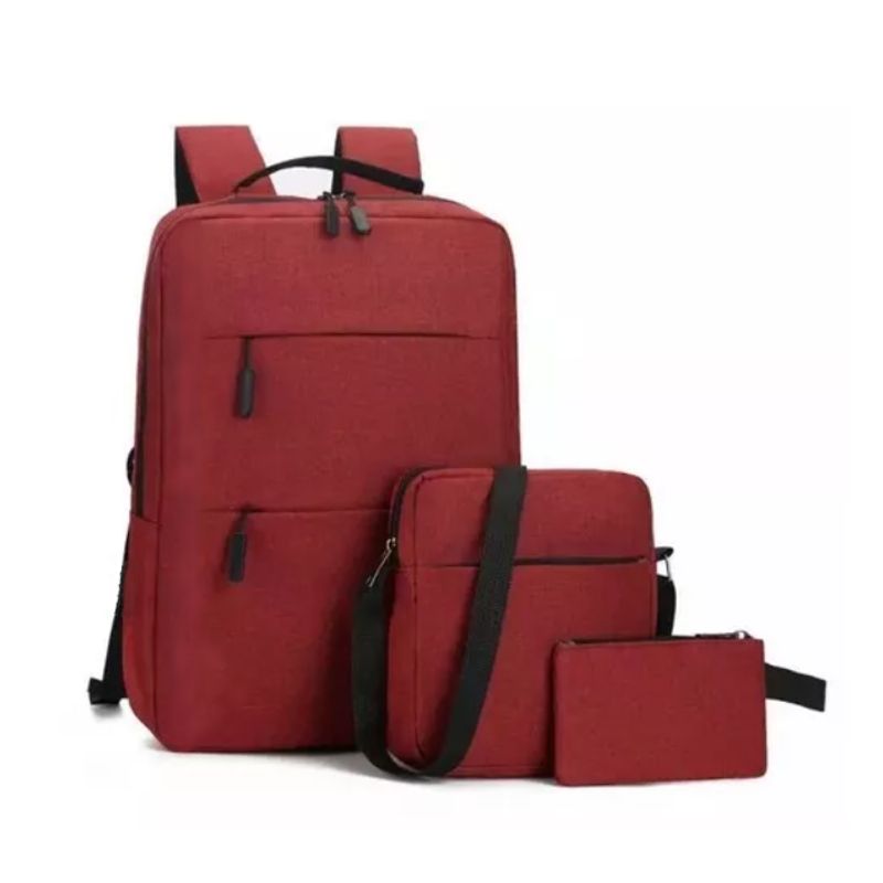 GENERICO - Pack Mochila de Doble Cierre Delantero Impermeable Portátil USB