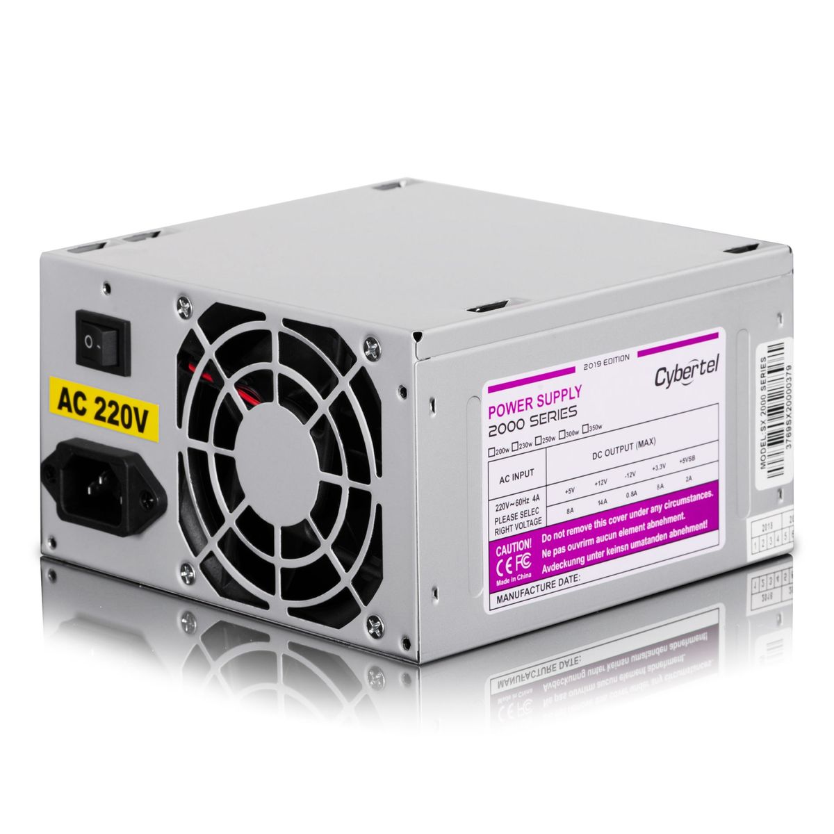 CYBERTEL - FUENTE DE PODER CYBERTEL 2000 SERIES ATX PSU 600W P8 EN CAJA