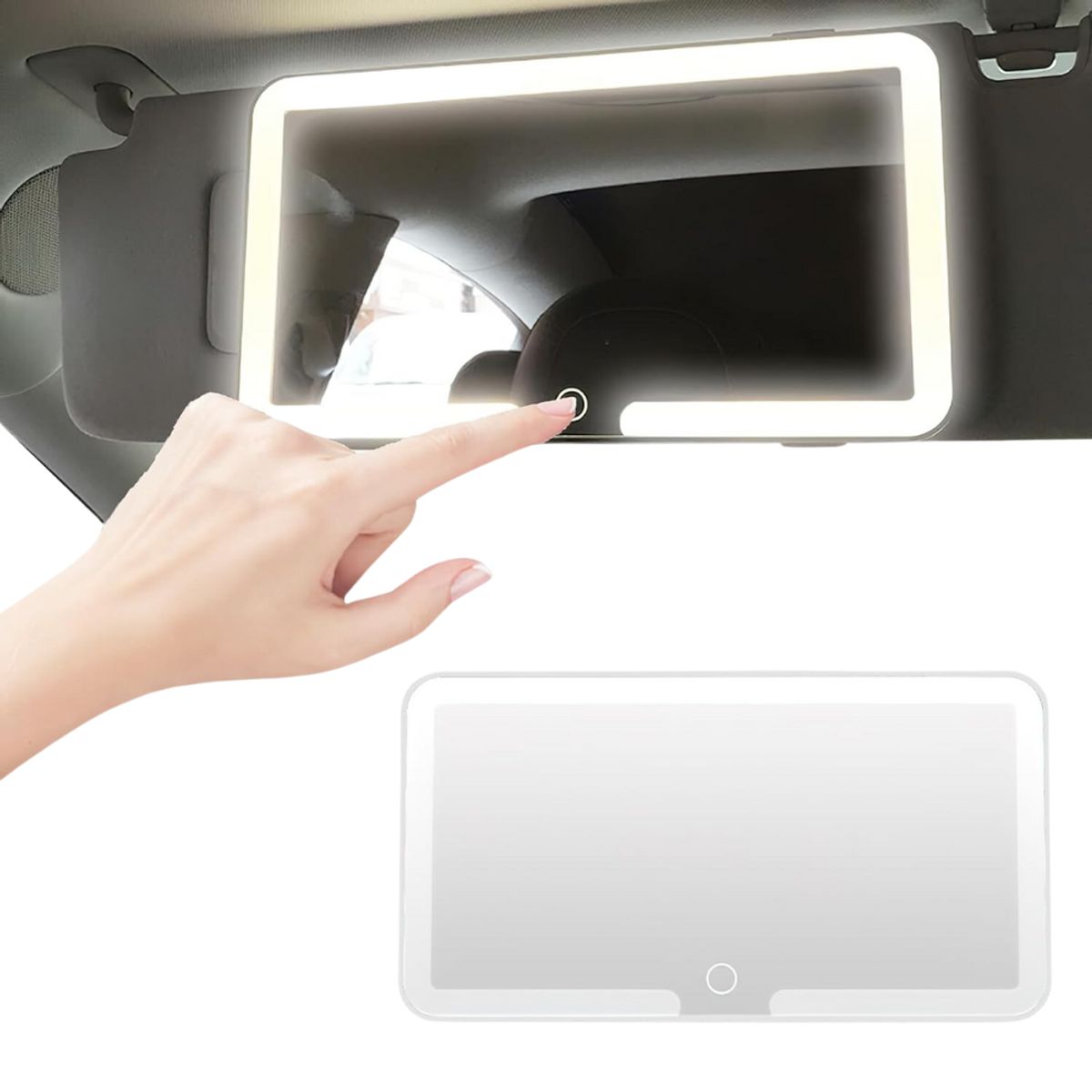INSPIRA - Espejo con Luz Led Táctil Recargable para el Auto