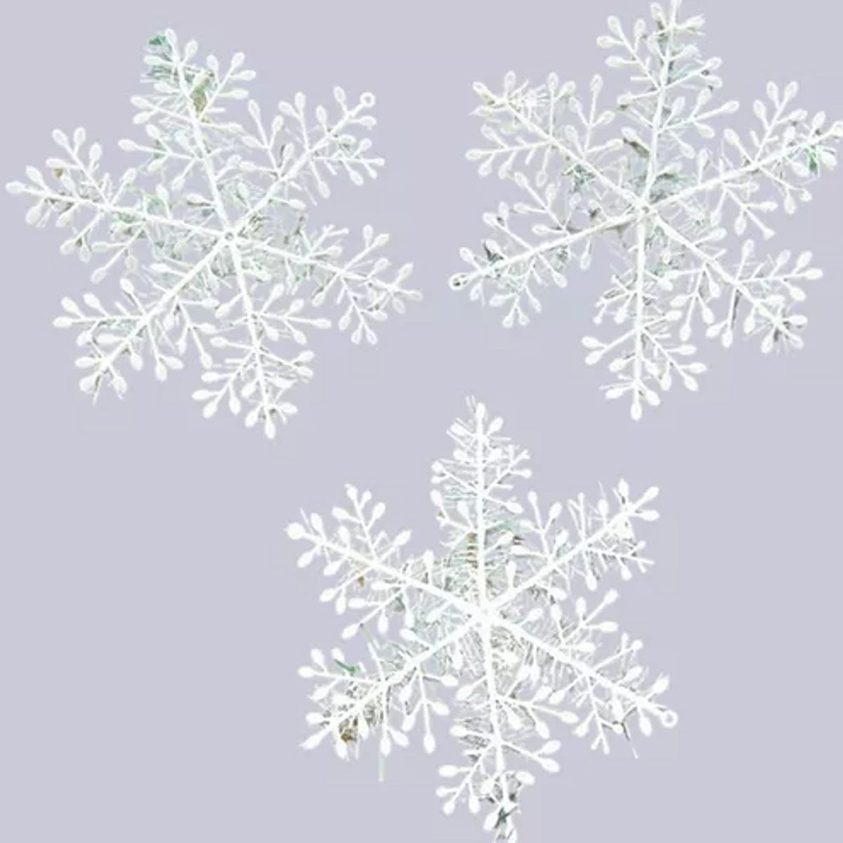 GENERICO - Copos de nieve Navidad blancos 12 piezas