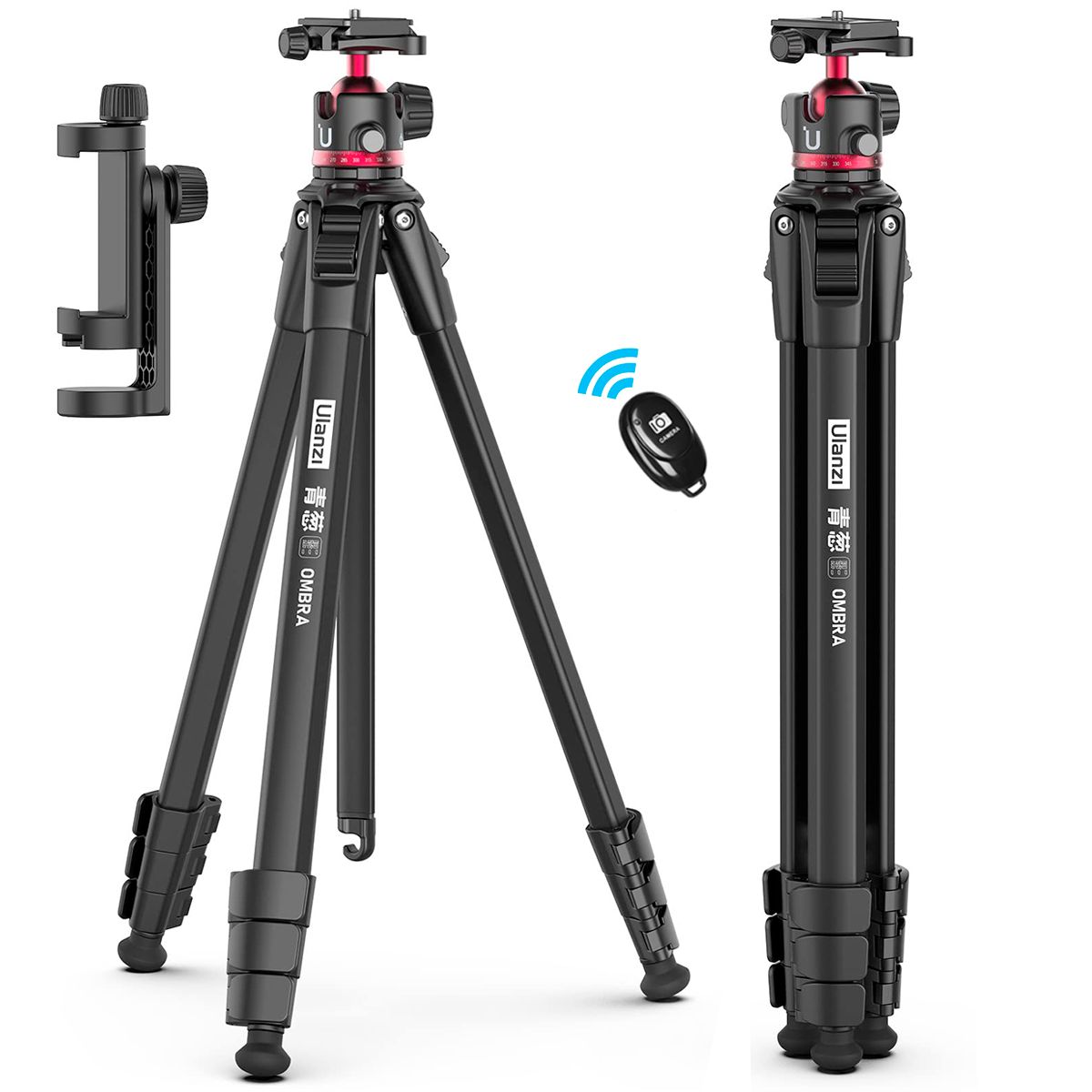 ULANZI - Trípode Profesional 160cm Ombra + Disparador Bluetooth