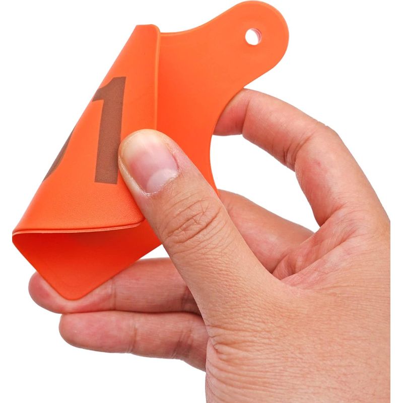 GENERICO - PACK X 100 CROTAL ARETE PARA VACA NARANJA 7.5X10 CM NUMERADO