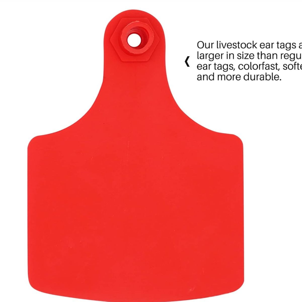 GENERICO - PACK X 100 CROTAL ARETE ROJO PARA VACA 7.5X10 CM SIN NUMERAR