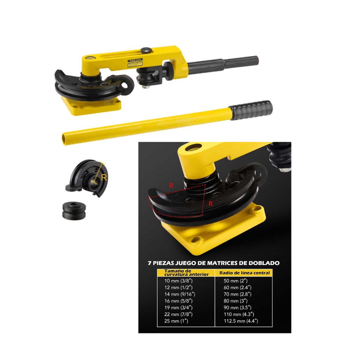 GN - Dobladora manual de tuberas hasta 1"  espesor de tuberias 0.8 - 2.0mm