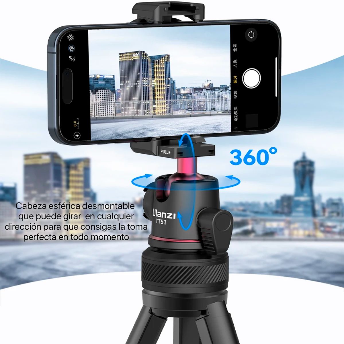 ULANZI - Trípode Profesional 138cm Ulanzi TT51 + Disparador Bluetooth