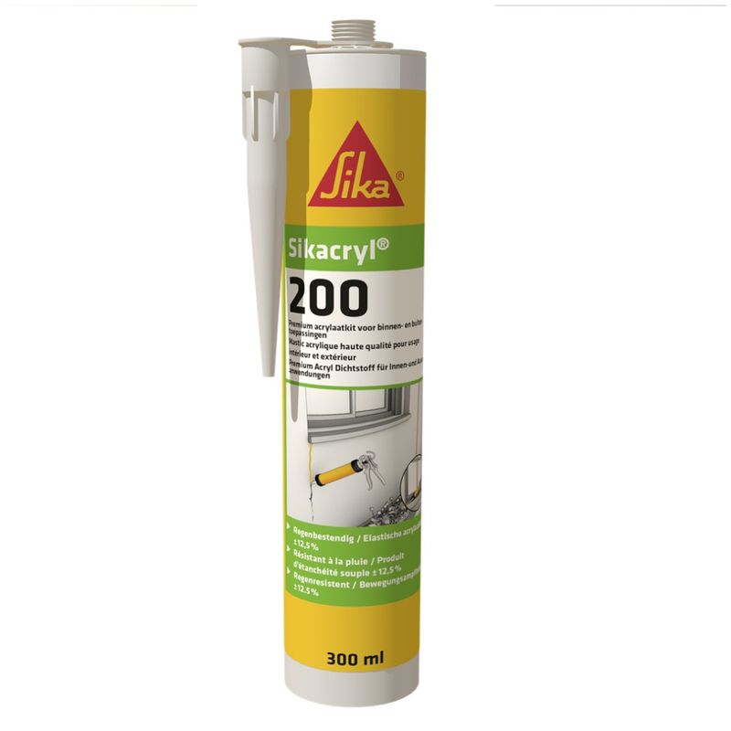 SIKA - sellador acrílico para fisuras y uniones Sikacryl-200 blanco 300ml