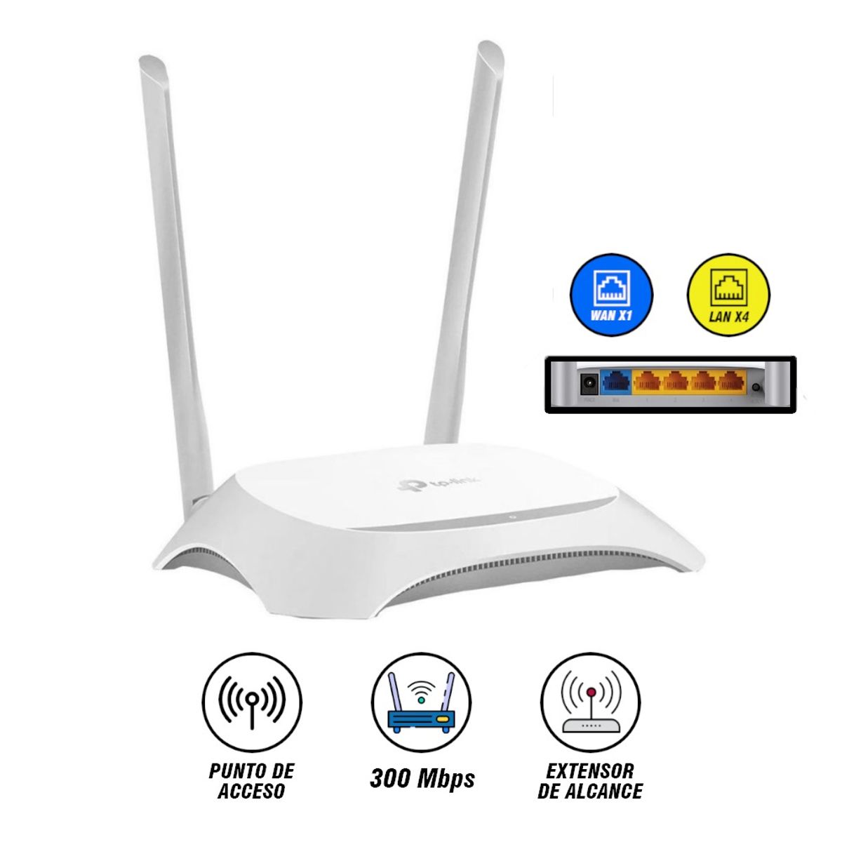 TP LINK - Router Inalambrico Wifi 300mbps Tl-wr840n Tp Link Repetidor