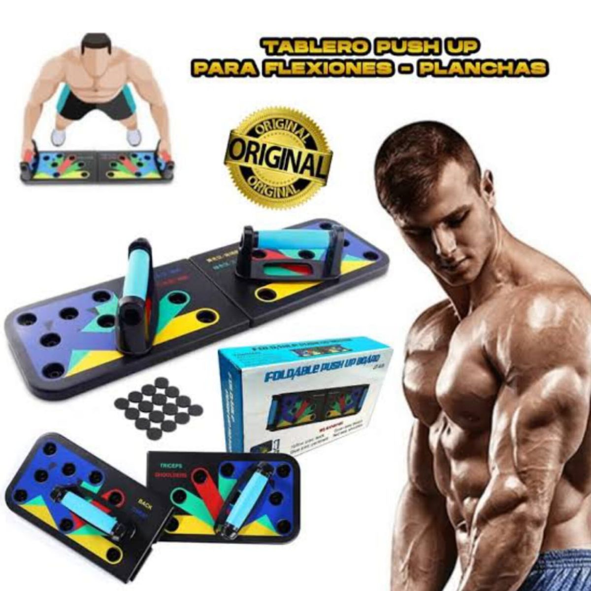 OEM - TABLA PLEGABLE DE FLEXIONES PUSH UP ENTRENAMIENTO EN CASA