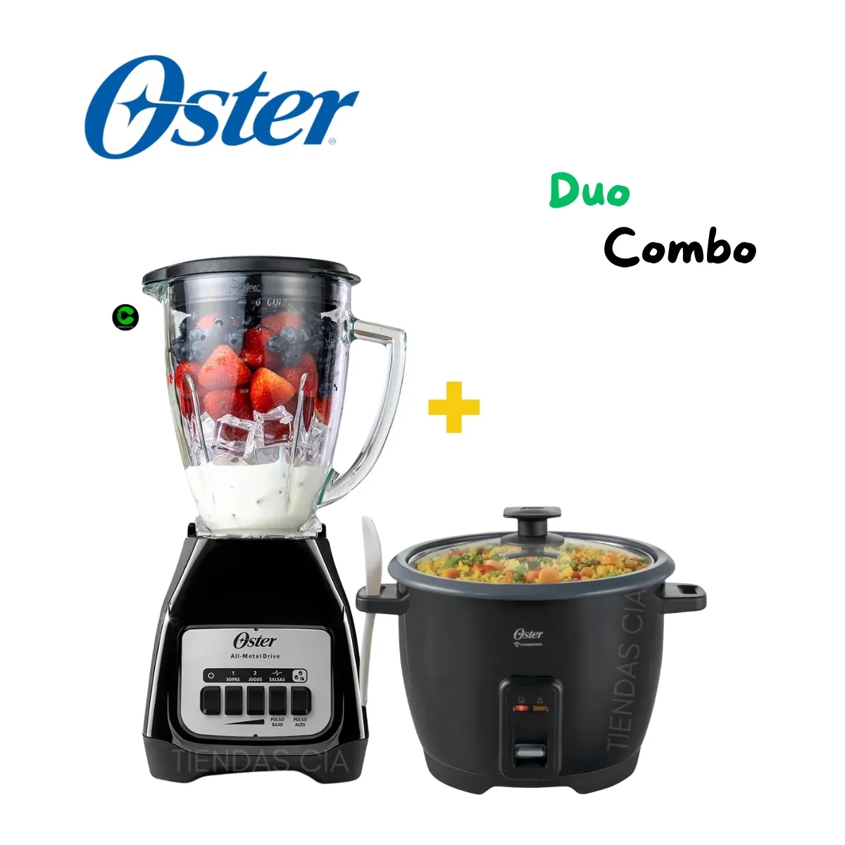 OSTER - Combo Oster Arrocera CKSTRCB10DFBLK y Licuadora 1.5 L