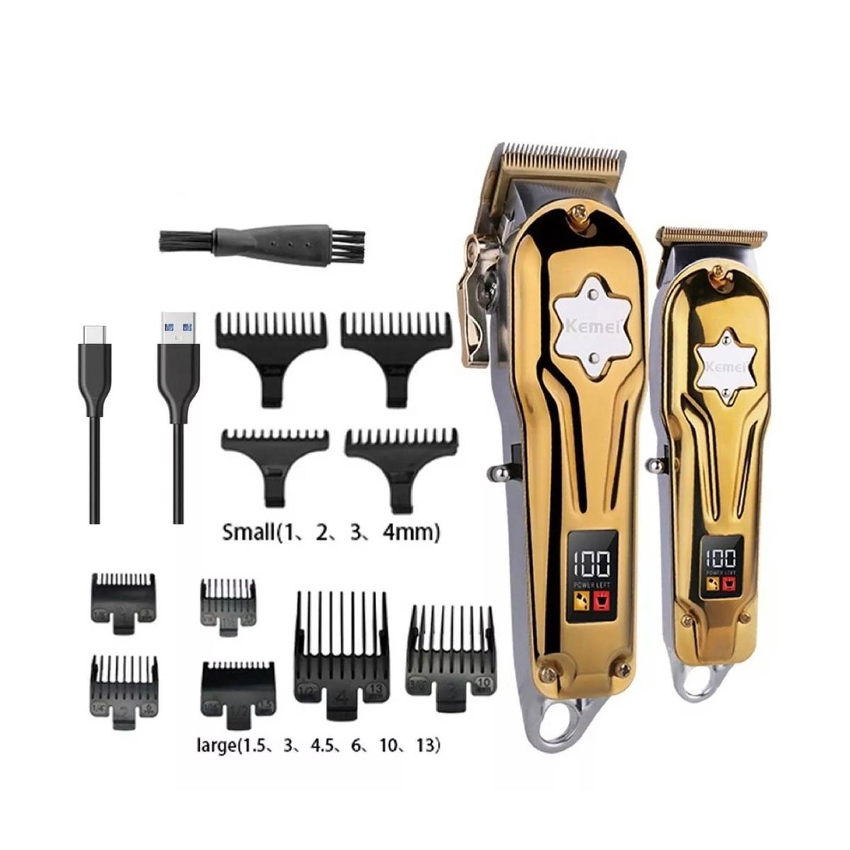 KEMEI - Maquina de cortar cabello  y TRIMER  pack Profesional KEMEI