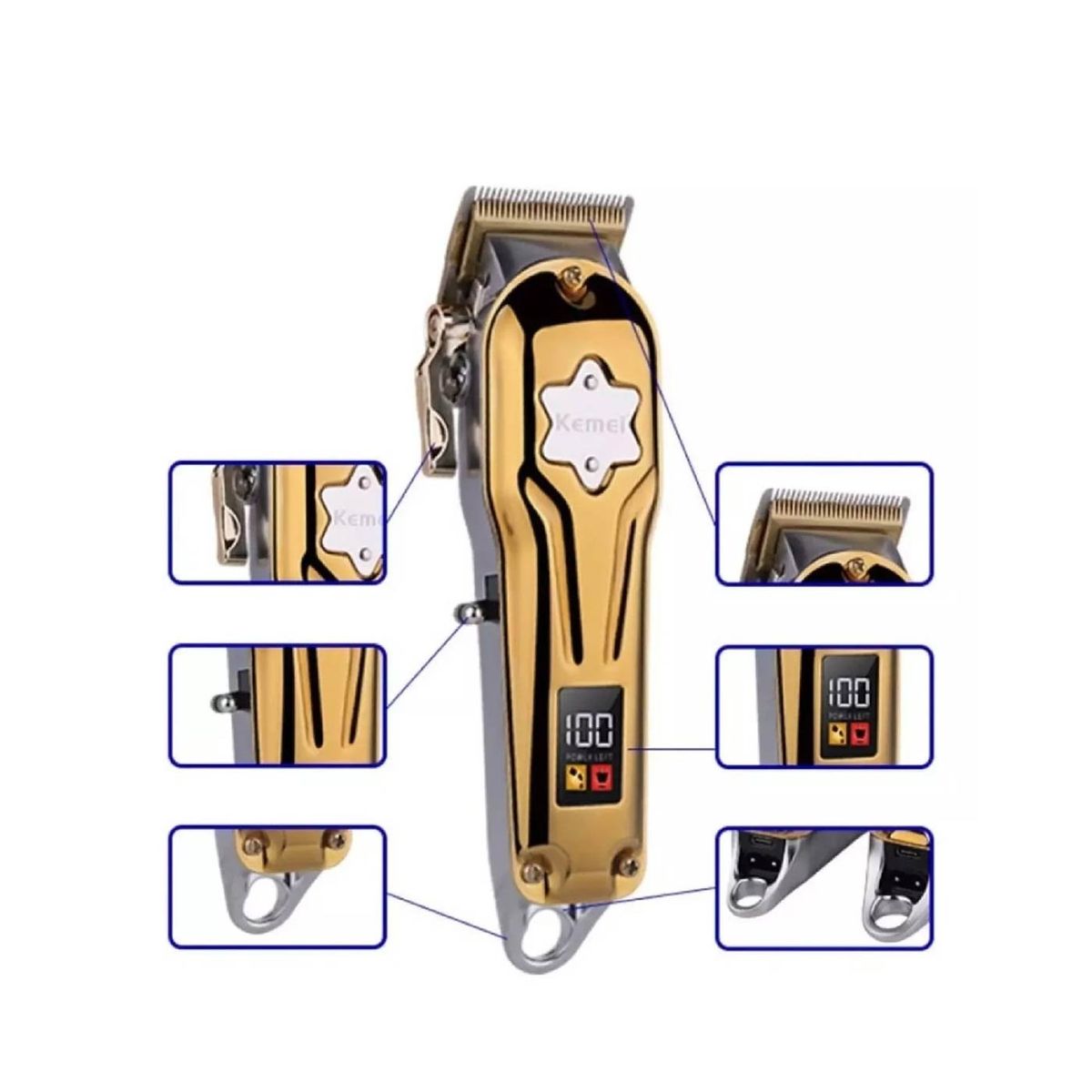 KEMEI - Maquina de cortar cabello  y TRIMER  pack Profesional KEMEI