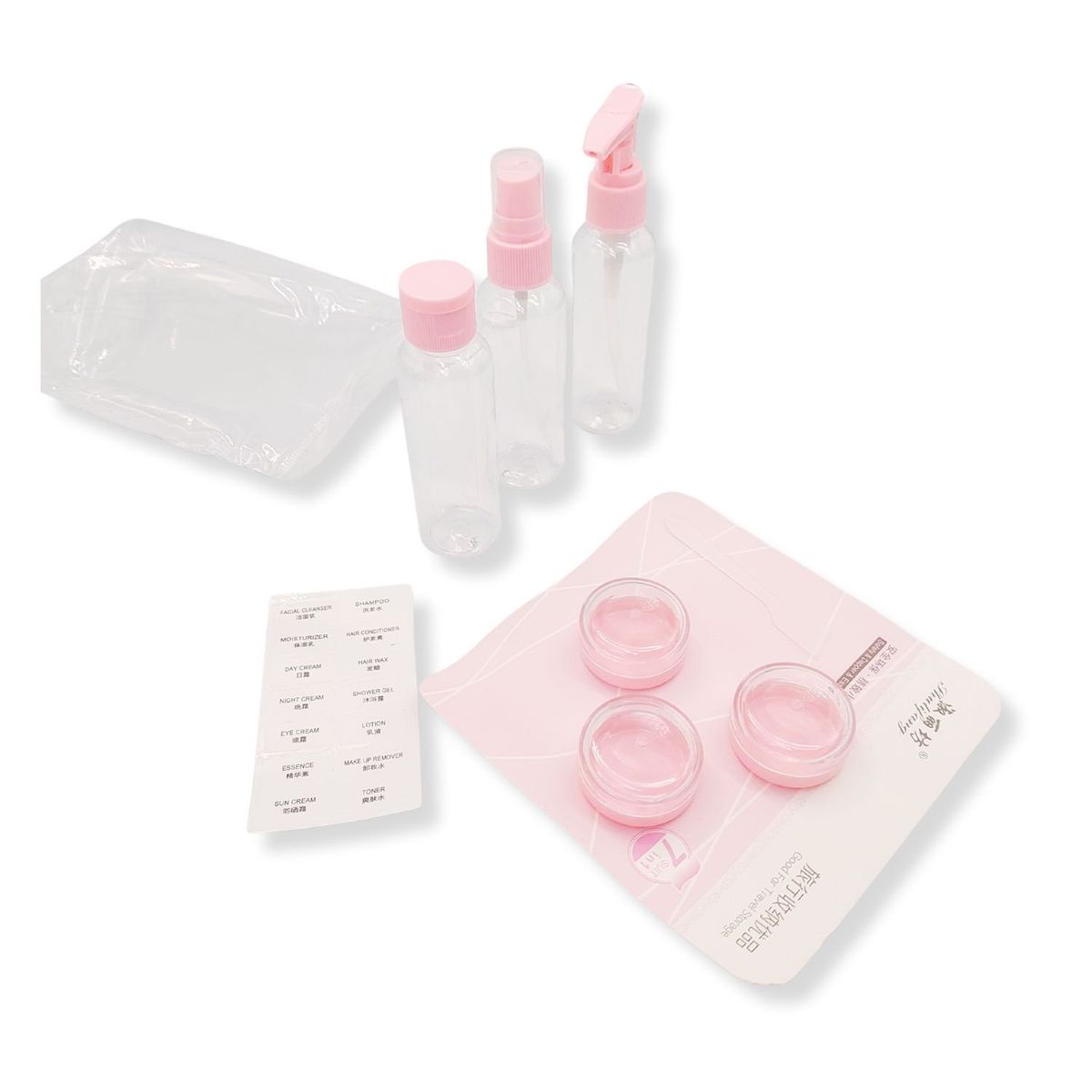 GENERICO - Set de Dispensadores Para Llevarlos de Viaje Color Rosa