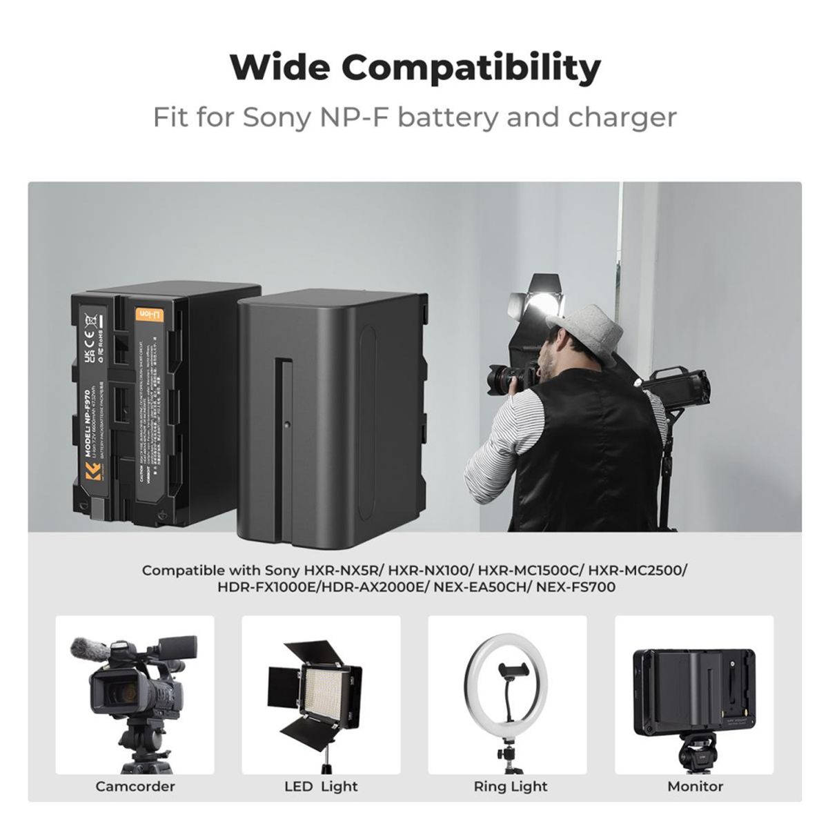 K&F CONCEPT - Cargador Dual K&F Concept + 2 Baterias NP-F970 - KF28.0047