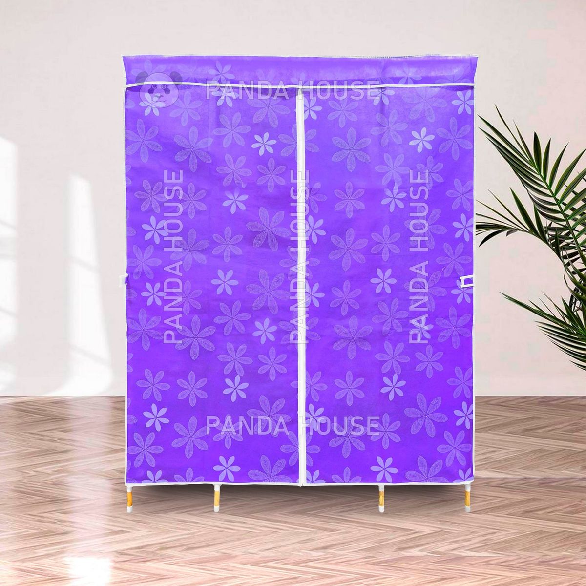 SM - ROPERO DE MADERA 3 CUERPOS MORADO CON DISEÑO