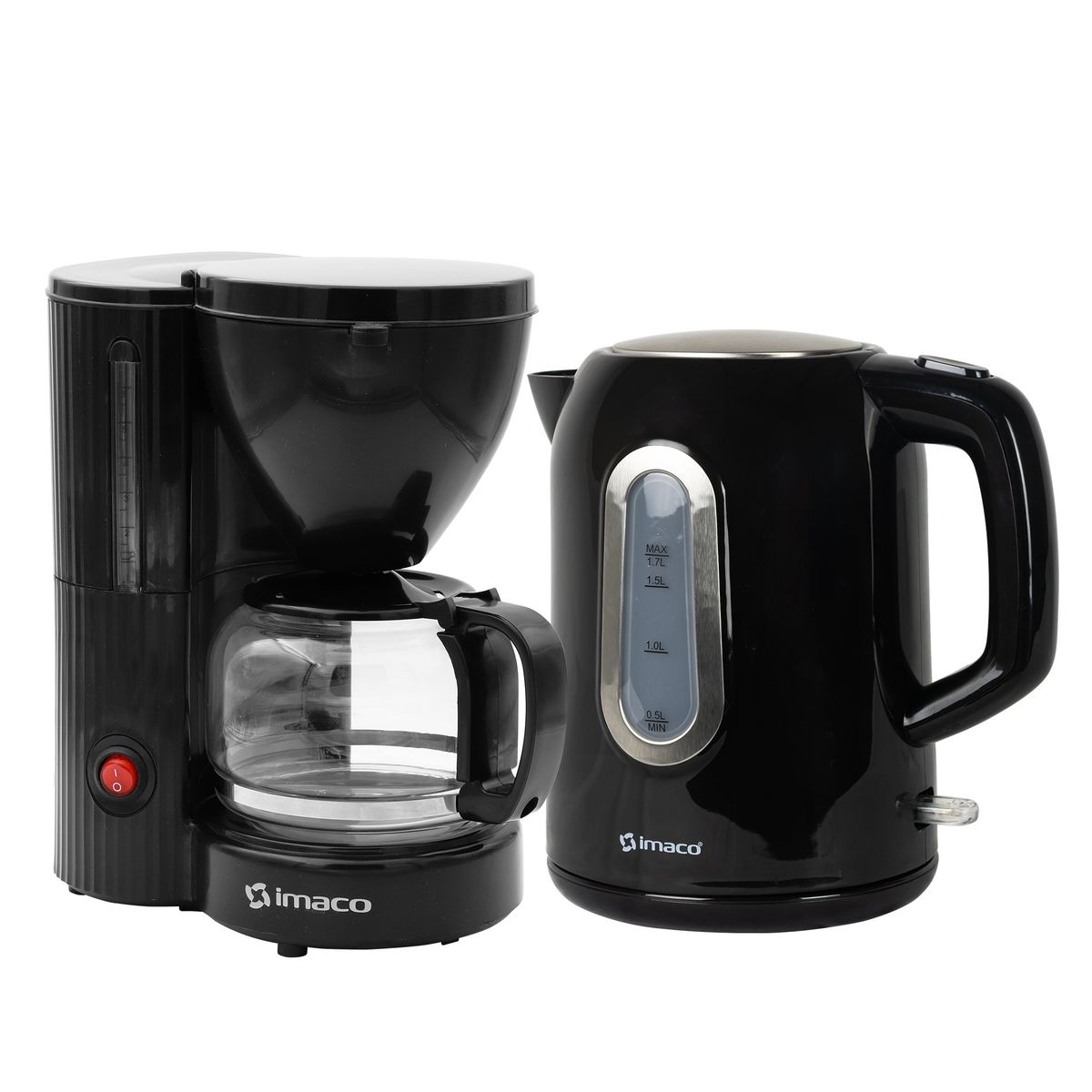 IMACO - Combo cafetera electrica 6 tazas+hervidor plástico 1.7lts imaco