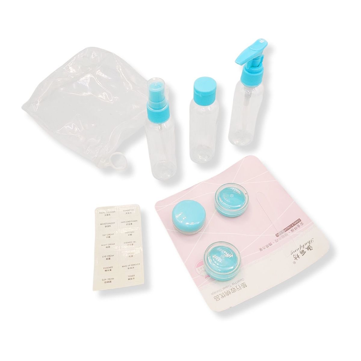 GENERICO - Set de Dispensadores Para Llevarlos de Viaje Color Celeste