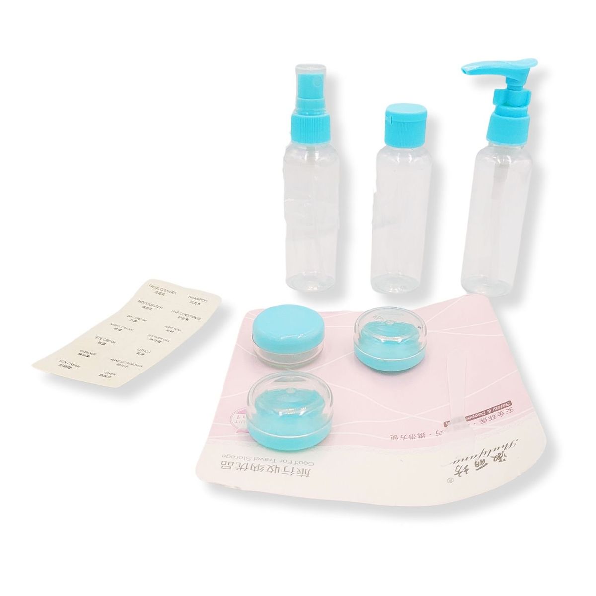 GENERICO - Set de Dispensadores Para Llevarlos de Viaje Color Celeste