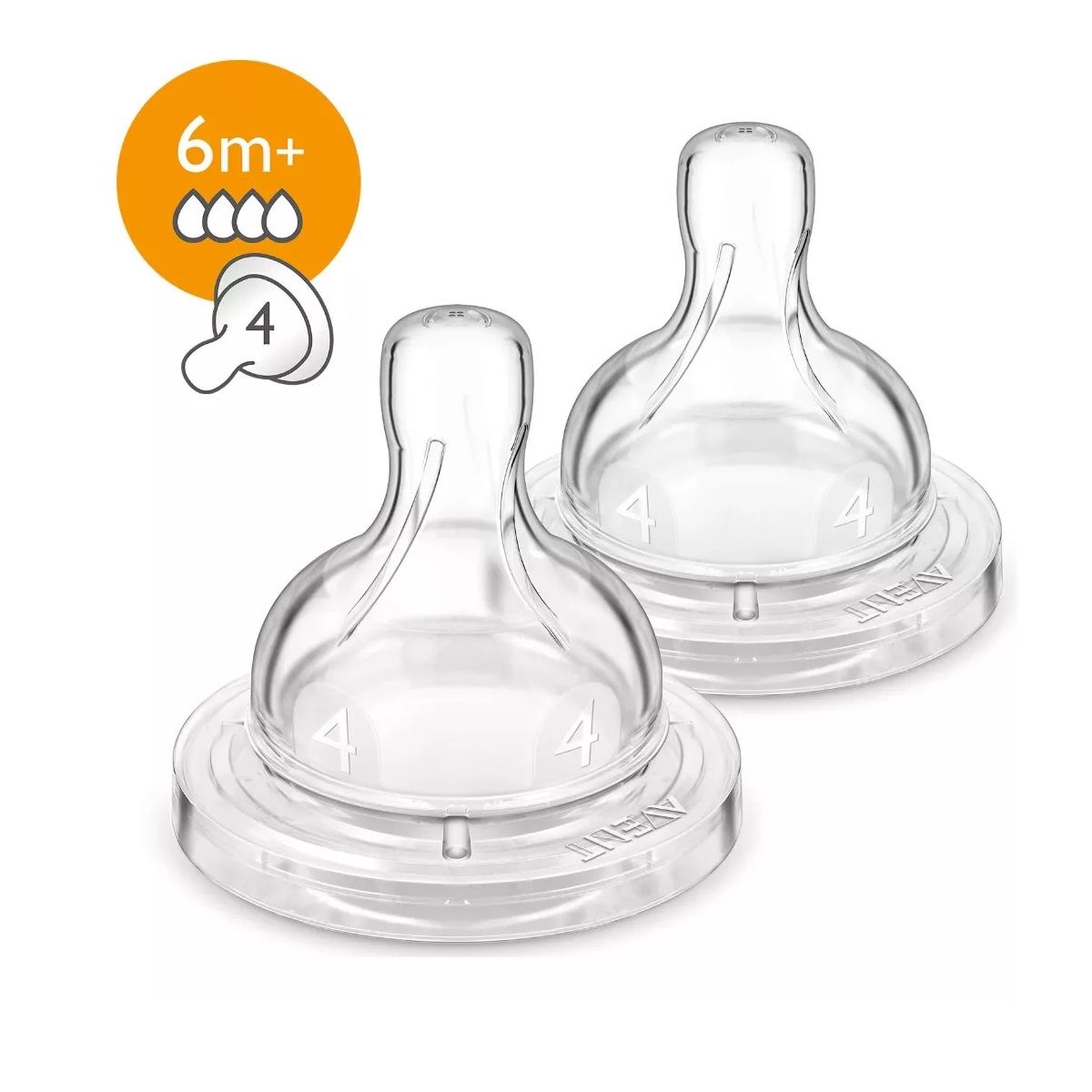 AVENT - Tetina Philips Avent Clasicc Para Bebes +6m - Pack De 2 Uni