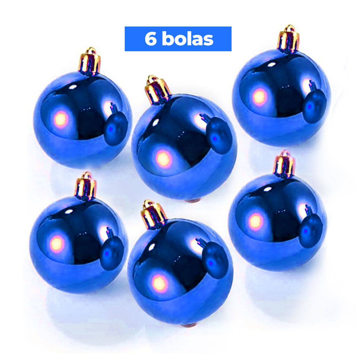 GENERICO - SET DE BOLAS NAVIDEÑAS AZULES X6 UND - 7 CM - 7BAG-37