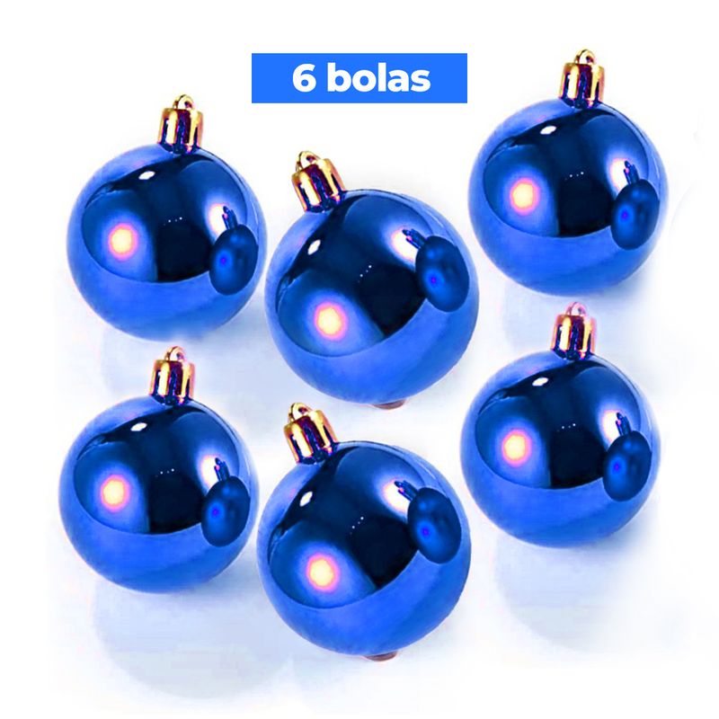 GENERICO - SET DE BOLAS NAVIDEÑAS AZULES X6 UND - 7 CM - 7BAG-37