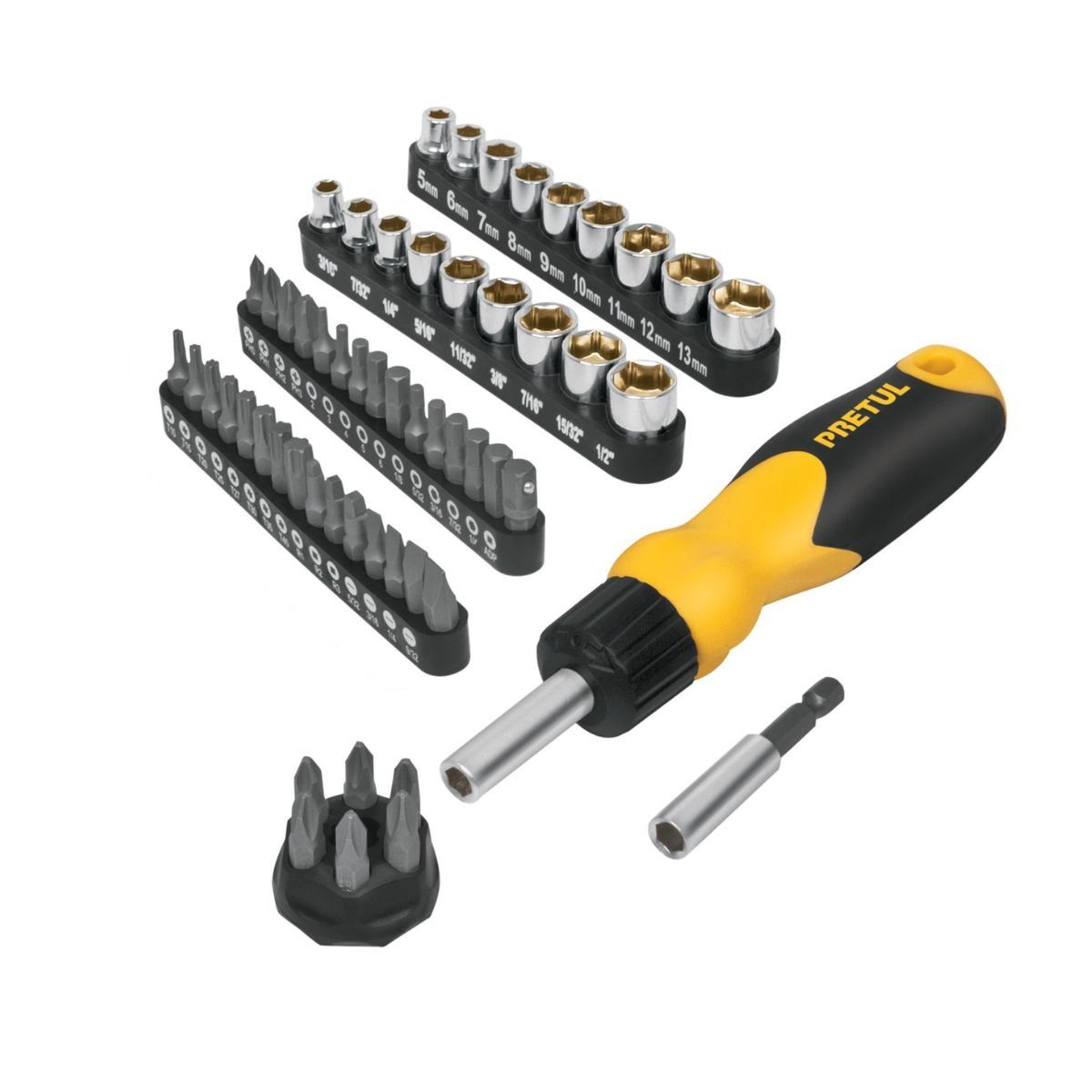 PRETUL - Desarmador Ratchet 35 Puntas y 18 Dados AUTO-61 Pretul