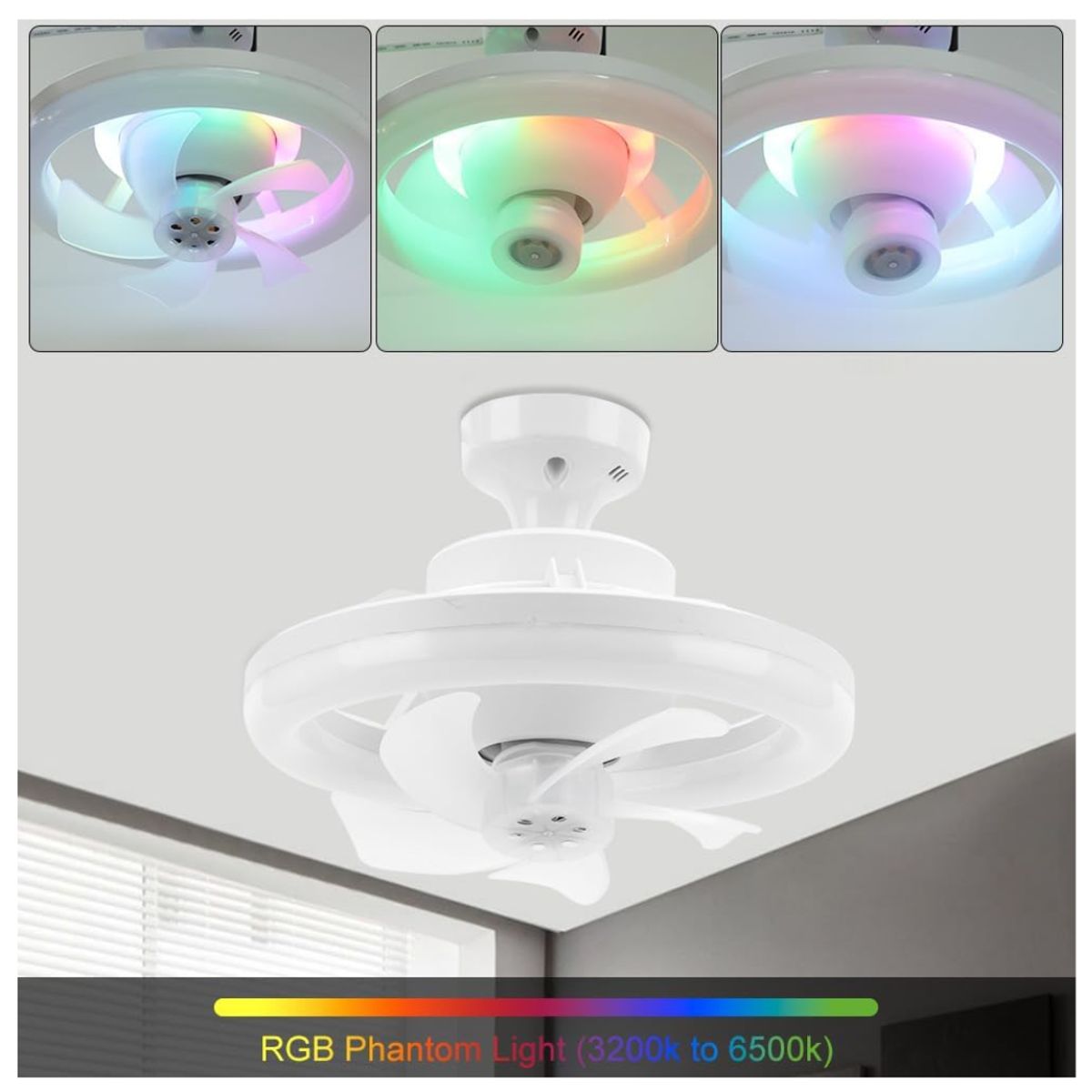 SEISA - Foco Ventilador LED Ahorrador Control de Comedor Dormitorio