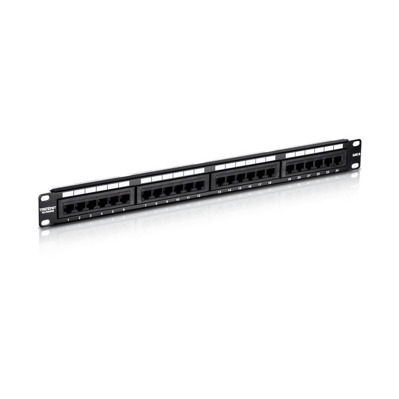 TRENDNET - PATCH PANEL TRENDNET DE 24 PUERTOS TC-P24C6 CAT 6 NEGRO PN TC-P24C6