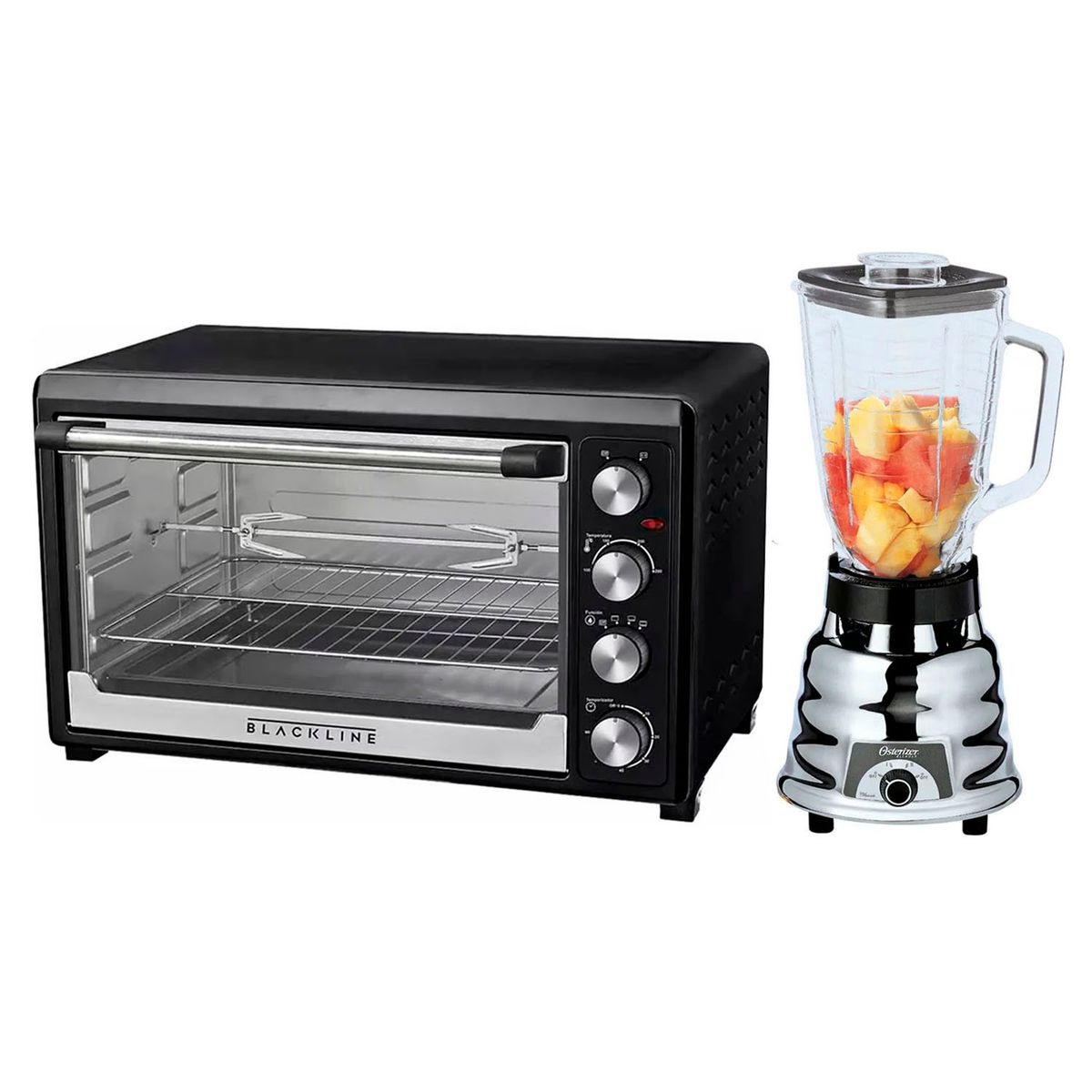 BLACKLINE - Horno Eléctrico 60 Lt GR60AR y Licuadora Oster 600W 125Lts 250-22