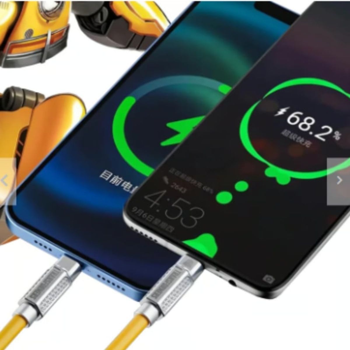 TRANSFORMERS - Cable para iPhone Transformers Carga Rápida USB-C A Lightning