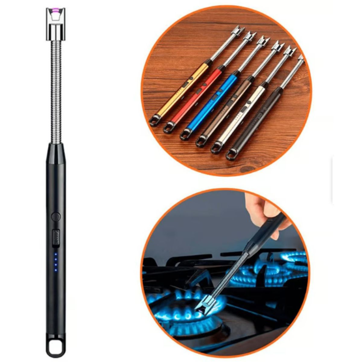 GENERICO - Encendedor eléctrico de cocina recargable USB - Plateado