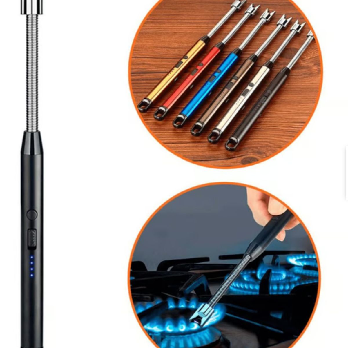 GENERICO - Encendedor eléctrico de cocina recargable USB - Negro