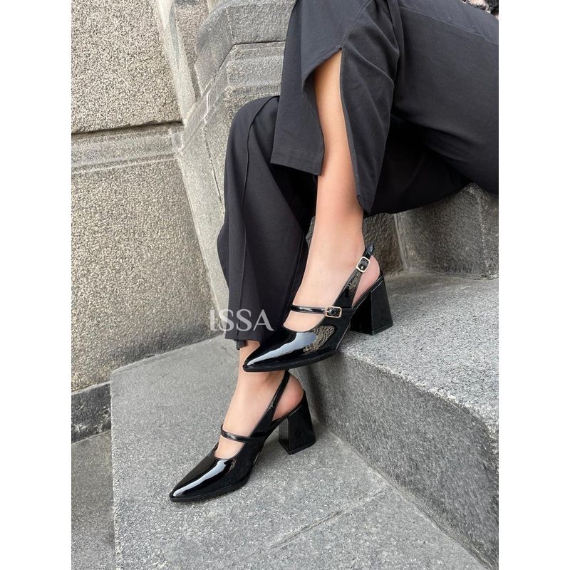 GENERICO - ESTILETOS SANDRA PARA DAMA NEGRO CHAROL