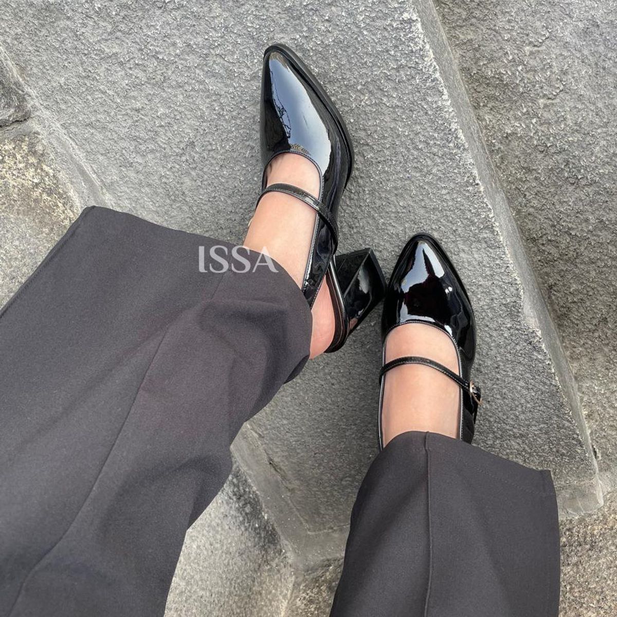 GENERICO - ESTILETOS SANDRA PARA DAMA NEGRO CHAROL