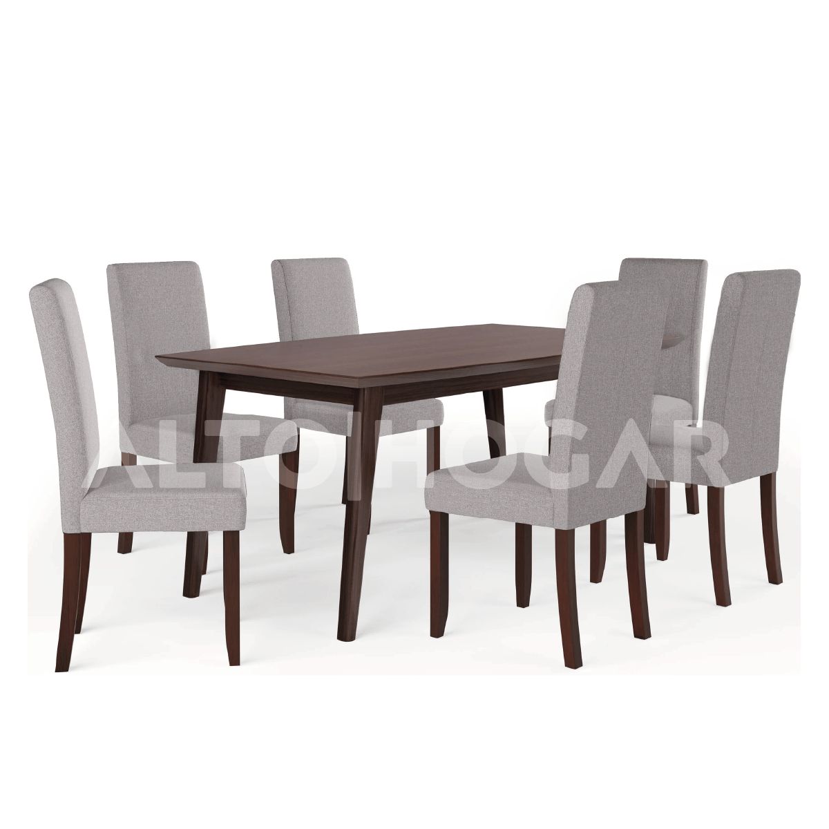 ALTO HOGAR - Juego de Comedor Alto Hogar 6 Sillas Aria Gris Claro