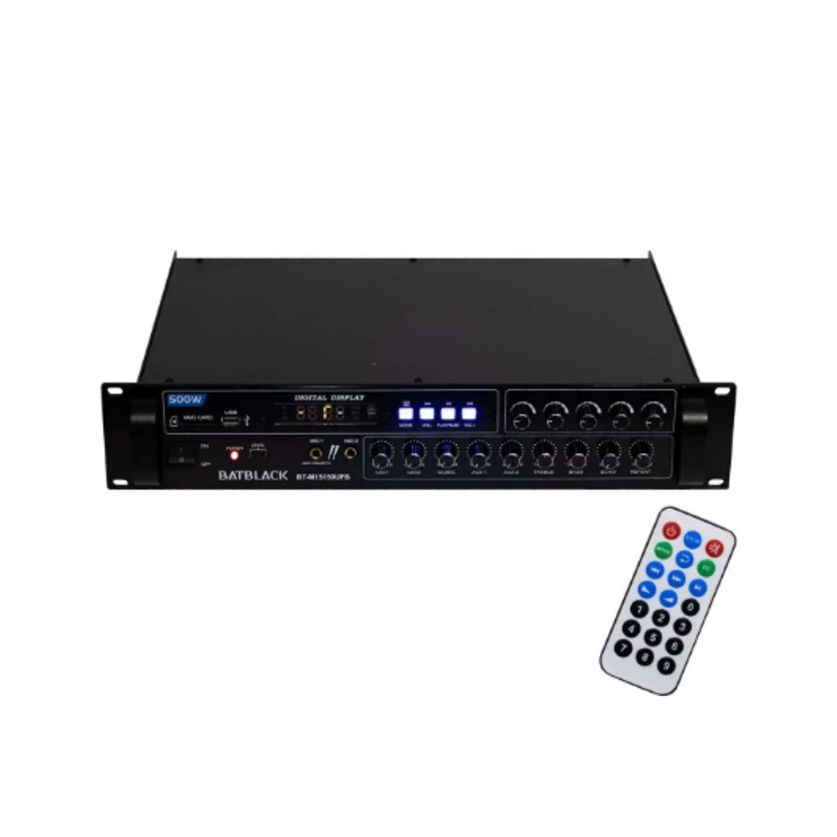 BATBLACK - Amplificador Profesional 5 Canales 500W BT-M15150UFB BATBLACK