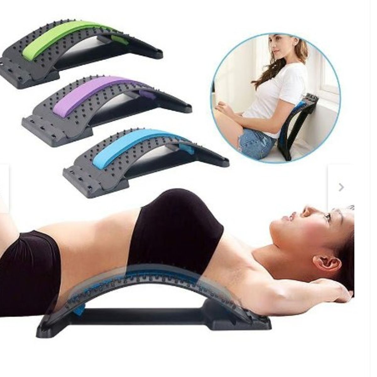 GENERICO - Soporte Lumbar Ergonómico Masajeador Corrector De Espalda