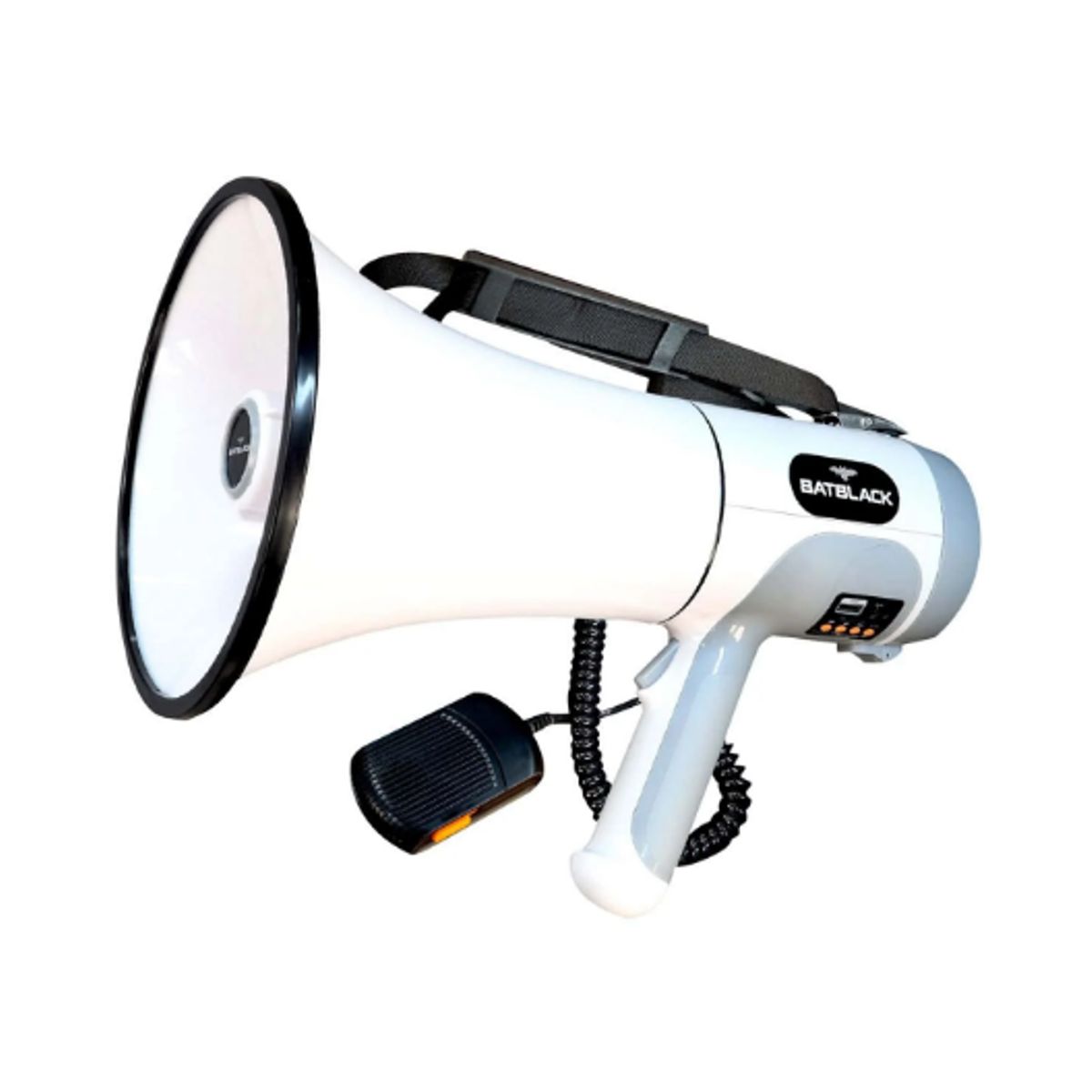 BATBLACK - Megáfono Recargable 220W con Sistema de Grabación Sirena Blth y USB