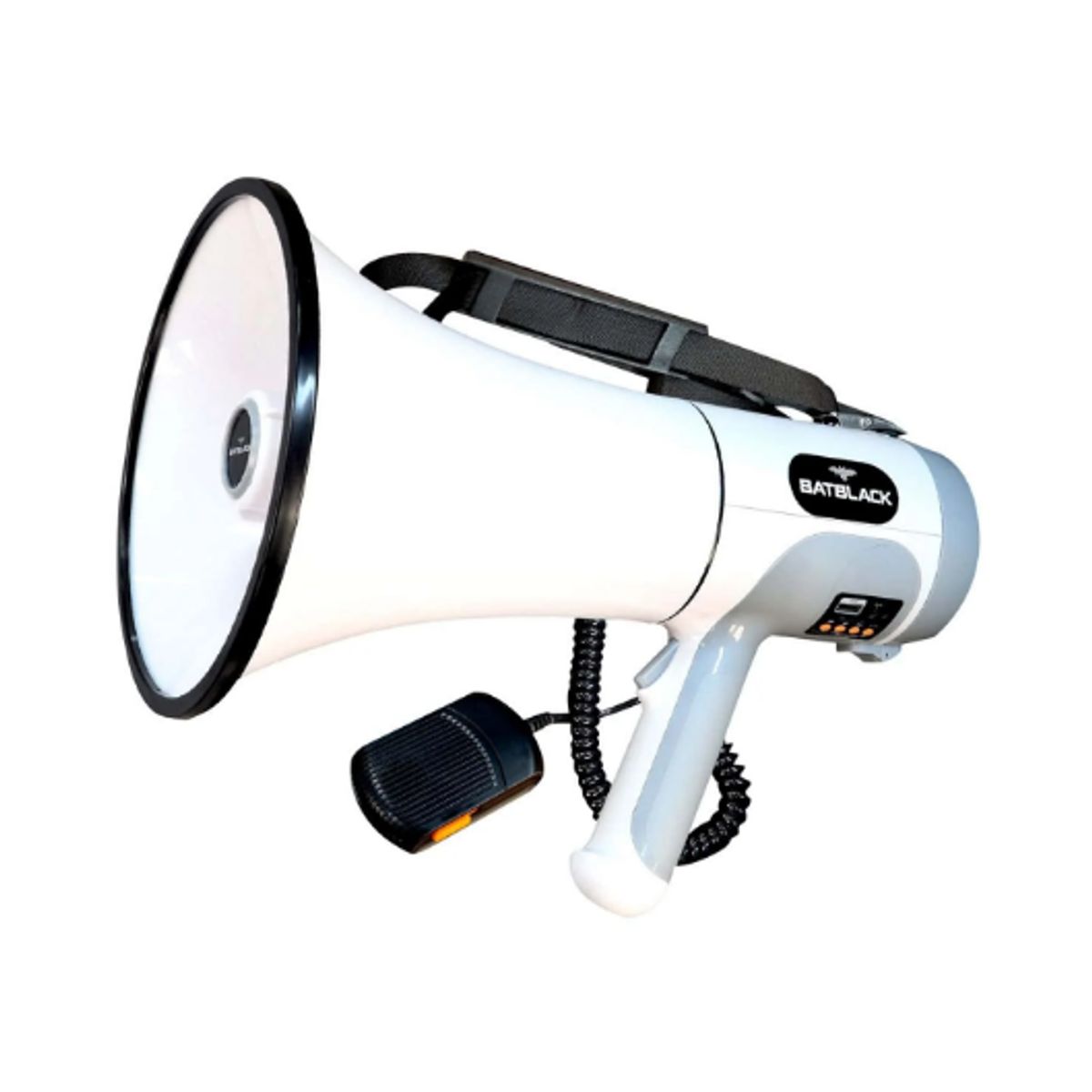 BATBLACK - Megáfono Recargable 220W con Sistema de Grabación Sirena Blth y USB