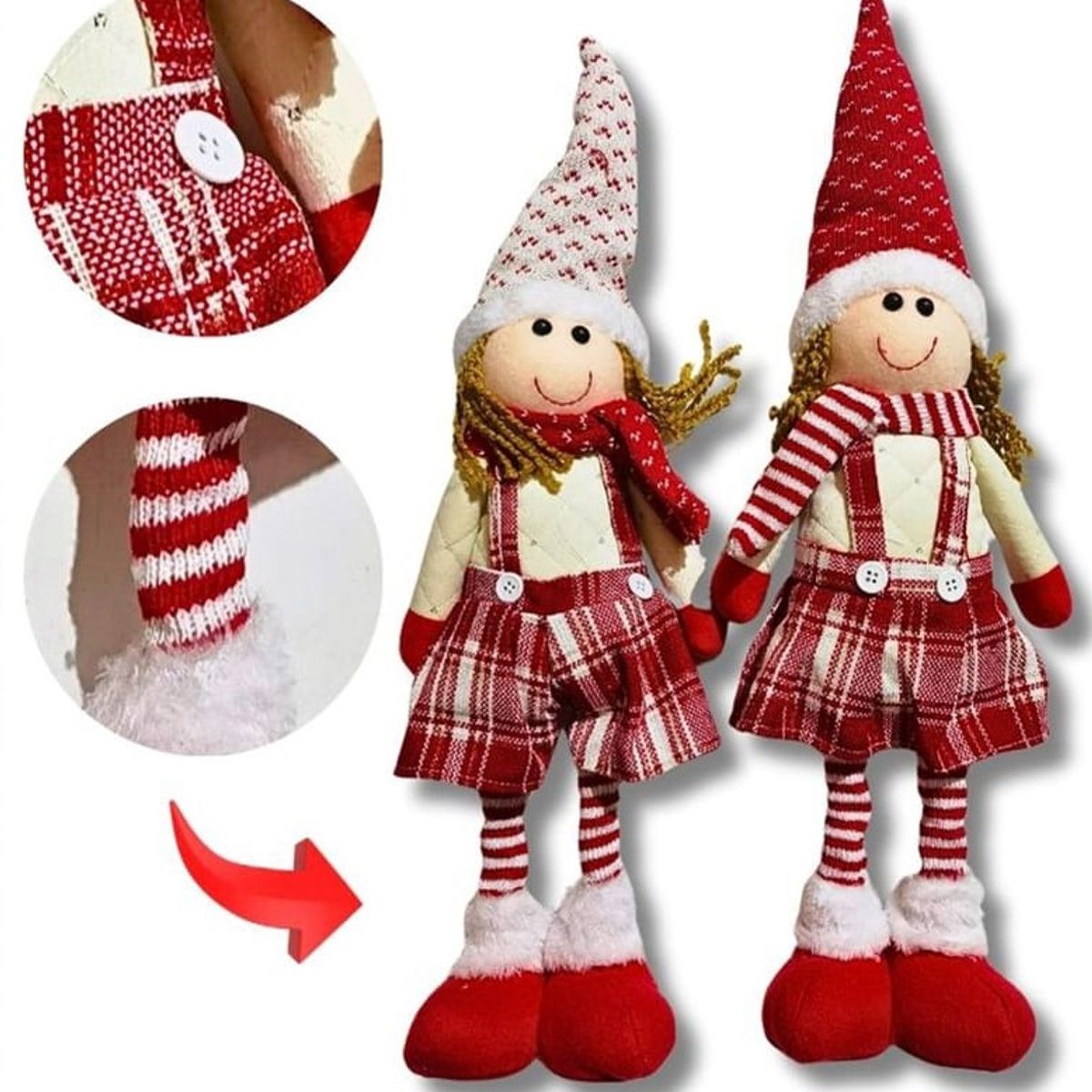 GENERICO - Muñeca Patilarga Navideña