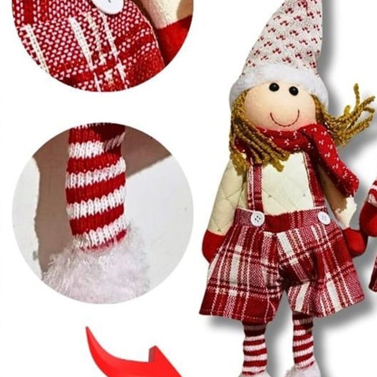 GENERICO - Muñeca Patilarga Navideña