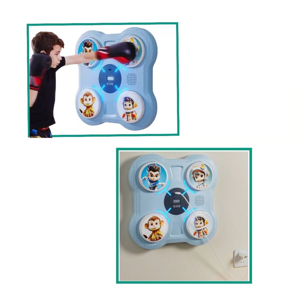 GENERICO - MÁQUINA DE ENTRENAMIENTO DE BOXEO PARA NIÑOS - COLOR CELESTE