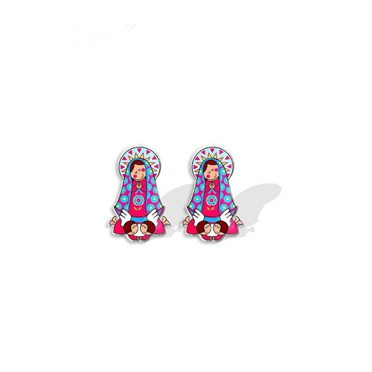 SANTORAL - Aretes Virgen de Guadalupe - Resina