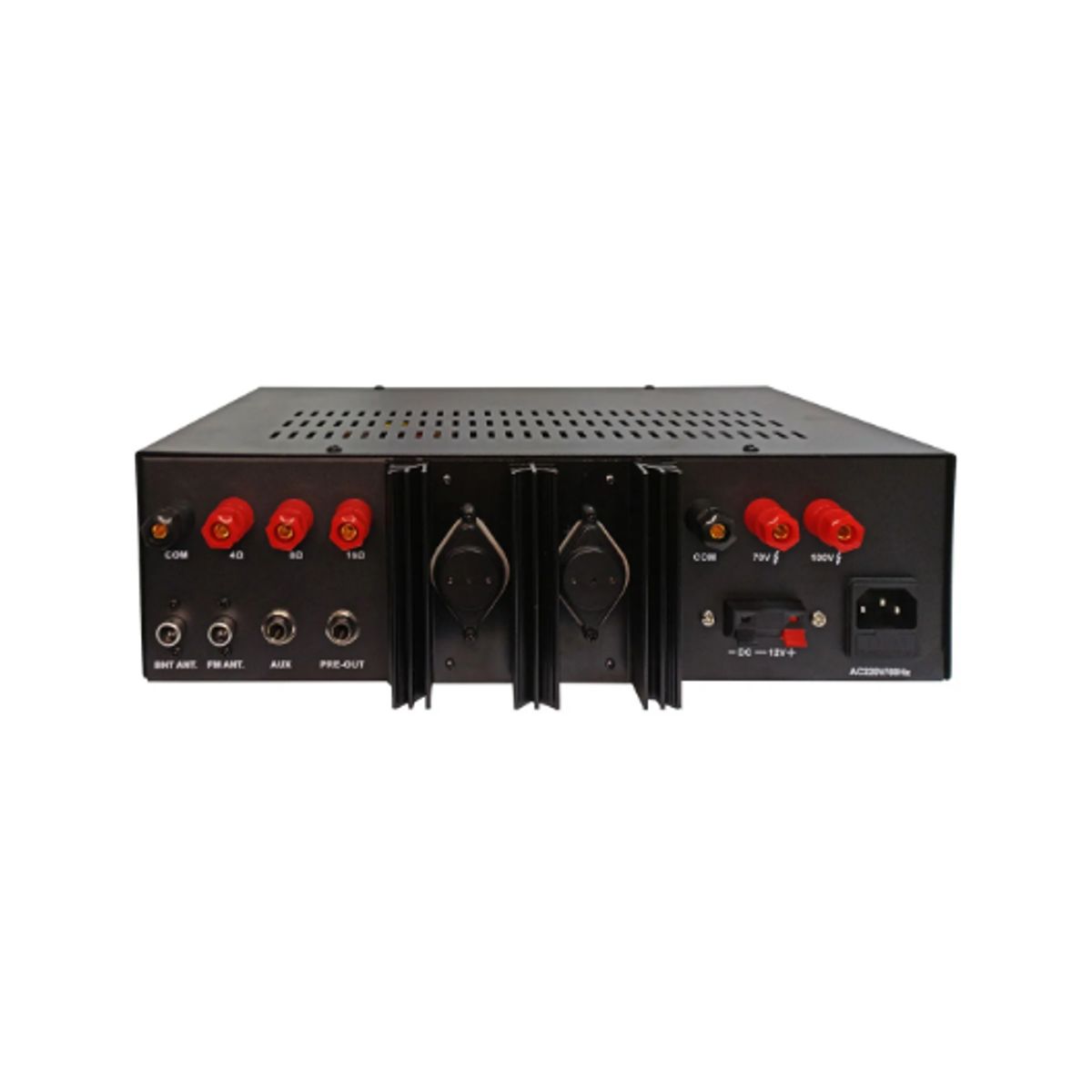 BATBLACK - Amplificador de Audio 120W 4 Entradas para Micrófono USB/FM/Bluetooth