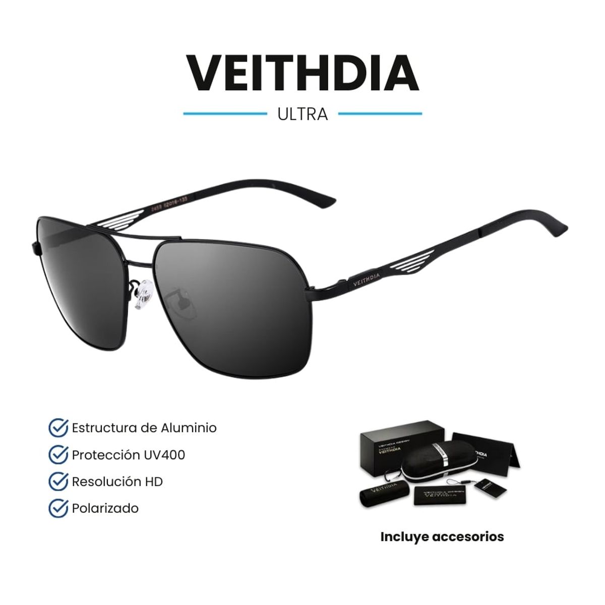 VEITHDIA - Lentes de Sol VEITHDIA Ultra - Polarizados - UV400