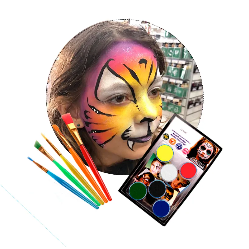 MASK COLORS - Set de maquillaje caritas pintada + set de  pinceles
