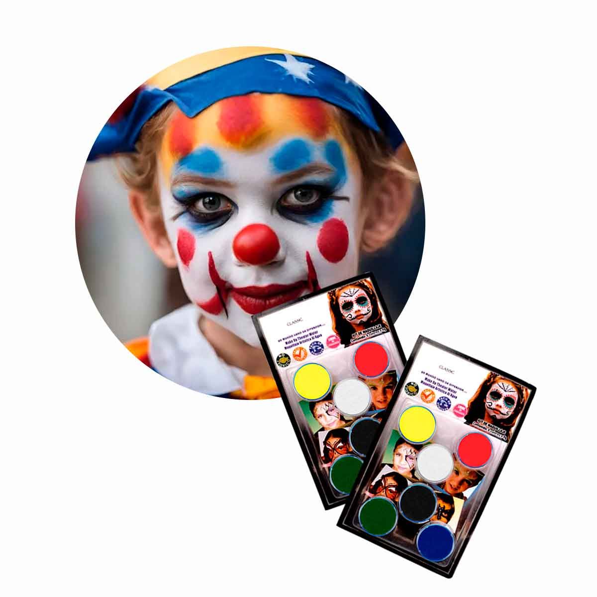 MASK COLORS - Set de maquillaje caritas pintada + set de  pinceles